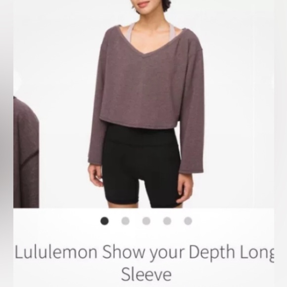 - Lululemon 🍋Show Your Depth Long Sleeve Heathered Antique Bark top size M,…